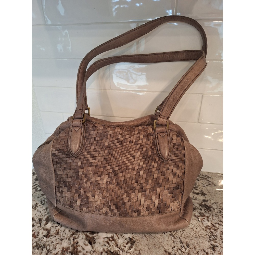 MARGOT  tan embossed soft leather shoulder‎ bag purse